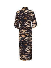 Kaffe Laila Maxi Length Printed Shirt Black Dress - Image 6 of 6
