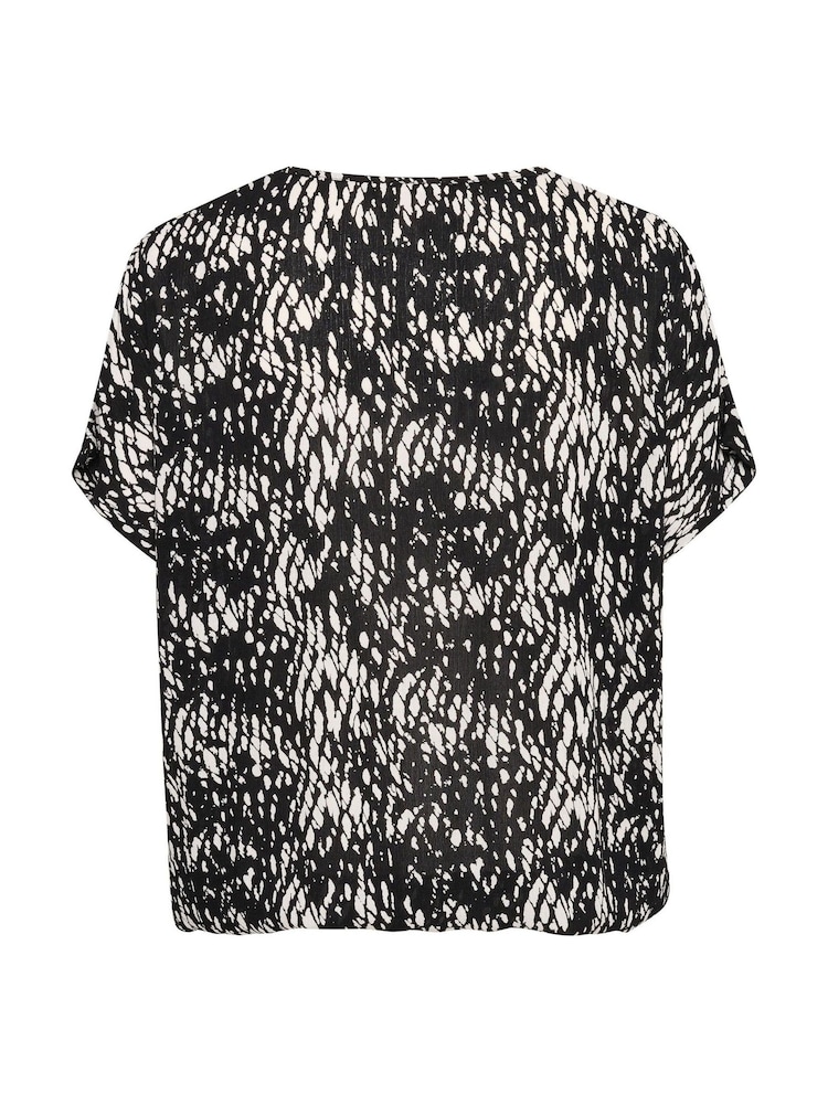 Kaffe Amber Batwing Sleeve Printed Black Blouse - Image 6 of 6