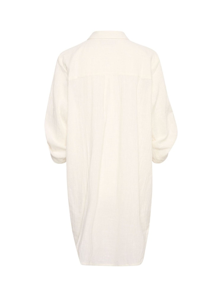 Kaffe Pauline 100% Cotton Above Knee Length Shirt White Dress - Image 6 of 6