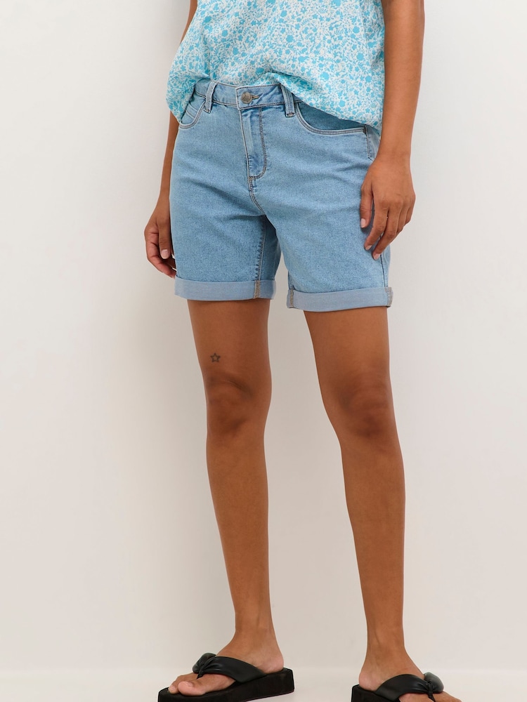 Kaffe Blue Vicky Denim Shorts - Image 1 of 6