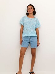 Kaffe Blue Vicky Denim Shorts - Image 2 of 6
