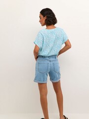Kaffe Blue Vicky Denim Shorts - Image 3 of 6