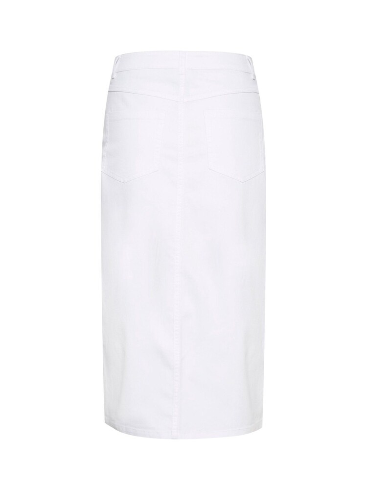 Kaffe Zelina Denim Midi Length Pencil White Skirt - Image 6 of 6