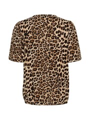 Ariana Half Sleeve V-Neck Brown Blouse - Image 6 of 6