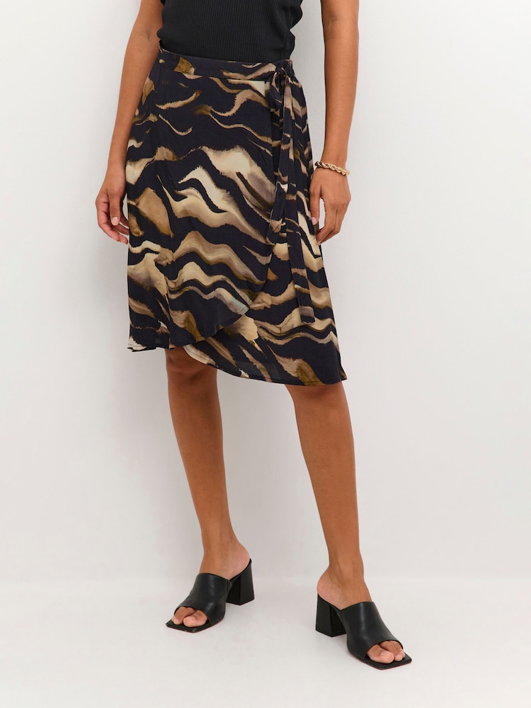 Kaffe Laila Maxi Length Printed Black Shirt Dress - Image 1 of 6