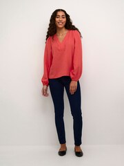 Kaffe Red Elise V-Neck Long Sleeve Blouse - Image 3 of 6