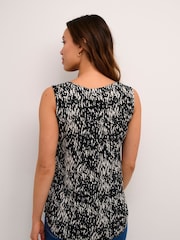 Kaffe Amber V-Neck Printed Sleeveless Black Top - Image 2 of 6