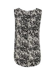 Kaffe Amber V-Neck Printed Sleeveless Black Top - Image 6 of 6