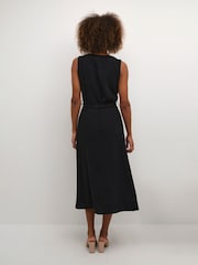 Kaffe Liny Sleeveless Buttons Black Maxi Dress - Image 3 of 6