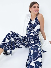 Roman Abstract Print Pocket Jumpsuit - Imagen 1 de 5