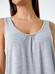 Roman Grey Plain V-Neck Stretch Jersey Vest Top - Image 5 of 5