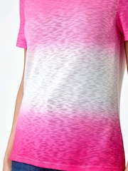Roman Pink Ombre Burnout Print Stretch Jersey T-Shirt - Image 4 of 5