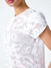 Roman White Jacquard Paisley Print Top - Image 5 of 5