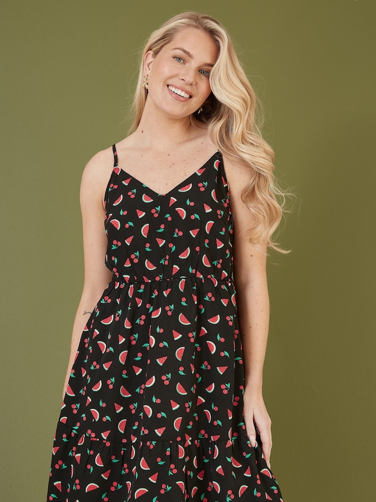 Yumi Black Watermelon Print Sundress - Image 2 of 4