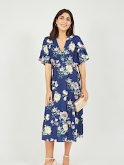 Yumi Blue Yumi Blue Floral Blossom Print Kimono Dress - Image 1 of 4