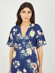 Yumi Blue Yumi Blue Floral Blossom Print Kimono Dress - Image 2 of 4