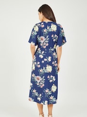 Yumi Blue Yumi Blue Floral Blossom Print Kimono Dress - Image 3 of 4