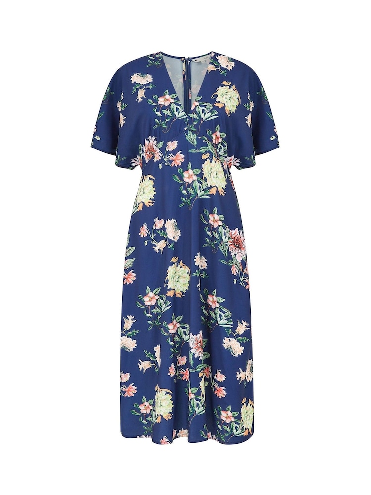 Yumi Blue Yumi Blue Floral Blossom Print Kimono Dress - Image 4 of 4