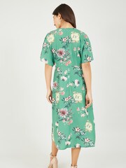Yumi Green Yumi Blue Floral Blossom Print Kimono Dress - Image 4 of 5