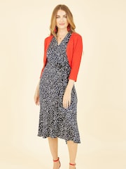 Yumi Red Knitted Curve Bolero - Image 2 of 4