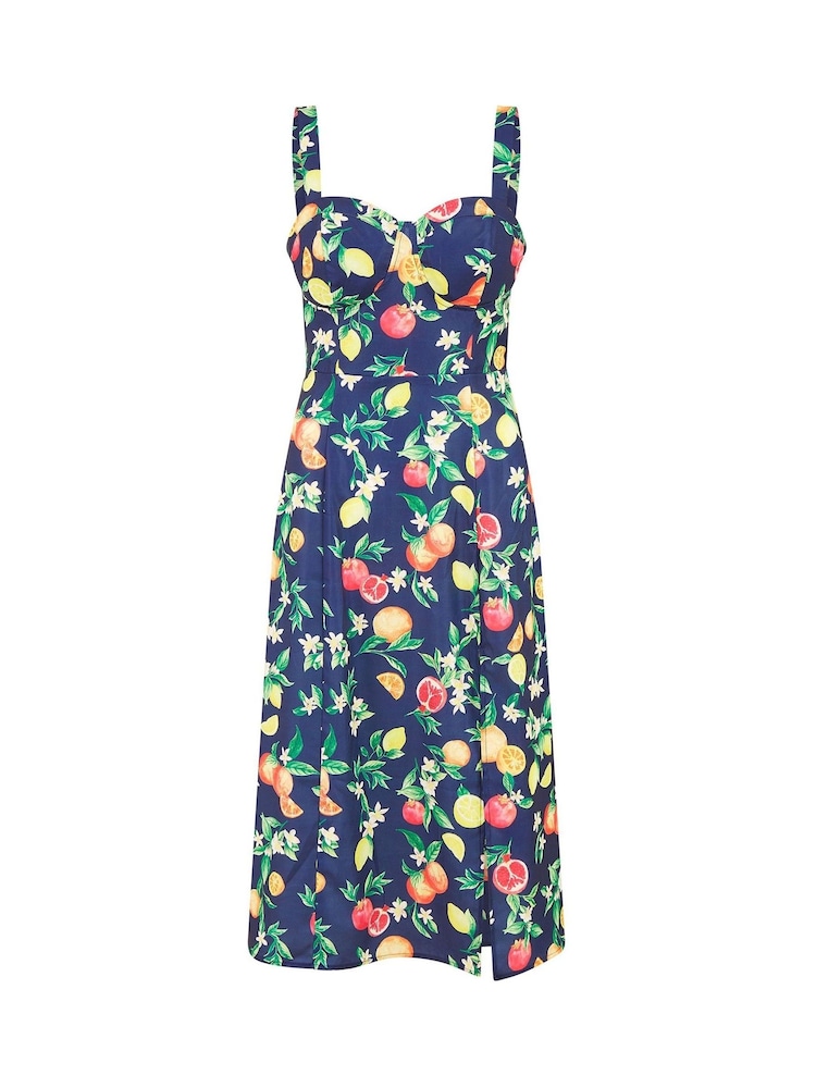 Yumi Fruit Print Strappy Sundress With Front Split - Imagen 5 de 5 Yumi Fruit Print Strappy Sundress With Front Split - Imagen 5 de 5