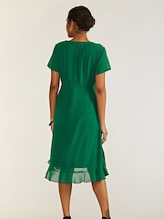 Yumi Green Frill Wrap Dress - Image 3 of 4