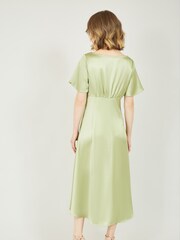 Yumi Green Satin Button Down Dress - Image 3 of 4