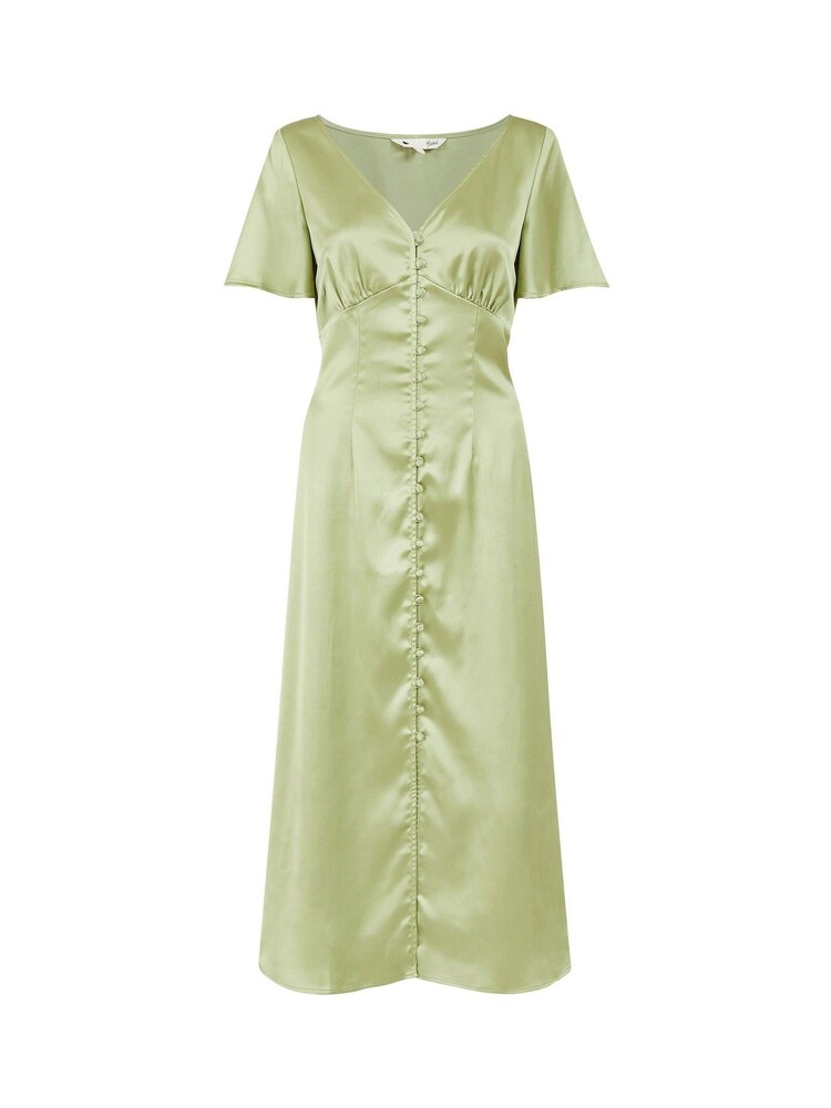 Yumi Green Satin Button Down Dress - Image 4 of 4