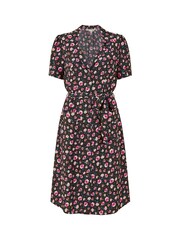 Yumi Black Floral Retro Shirtdress - Image 5 of 5