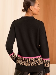 Love & Roses Black Cosy Crew Neck Longline Jumper - Image 4 of 4