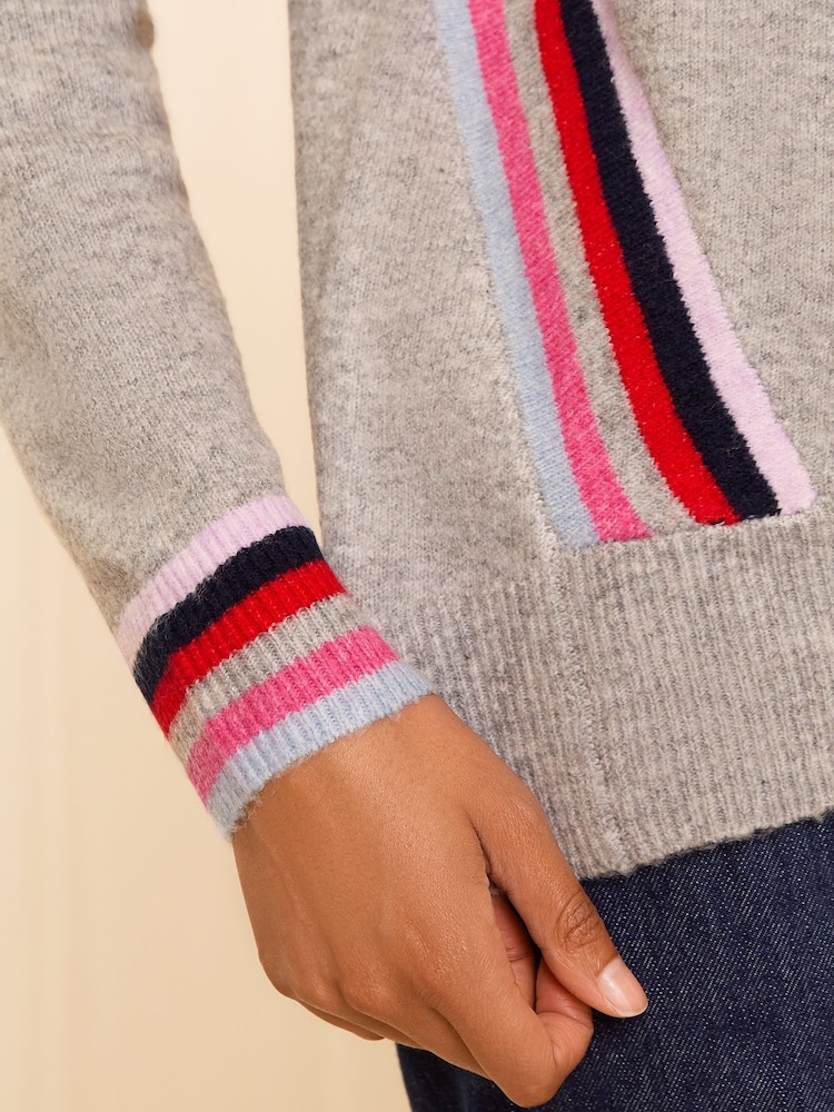 كنزة طويلة مريحة مع ياقة بحافة مستديرة من Love & Roses - صورة 2 من 4