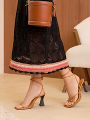 Love & Roses Black Sleeveless Crochet Stitch Knitted Midi Dress - Image 3 of 4