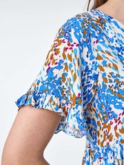 Roman Blue Abstract Print Tiered Smock Dress - Image 5 of 5