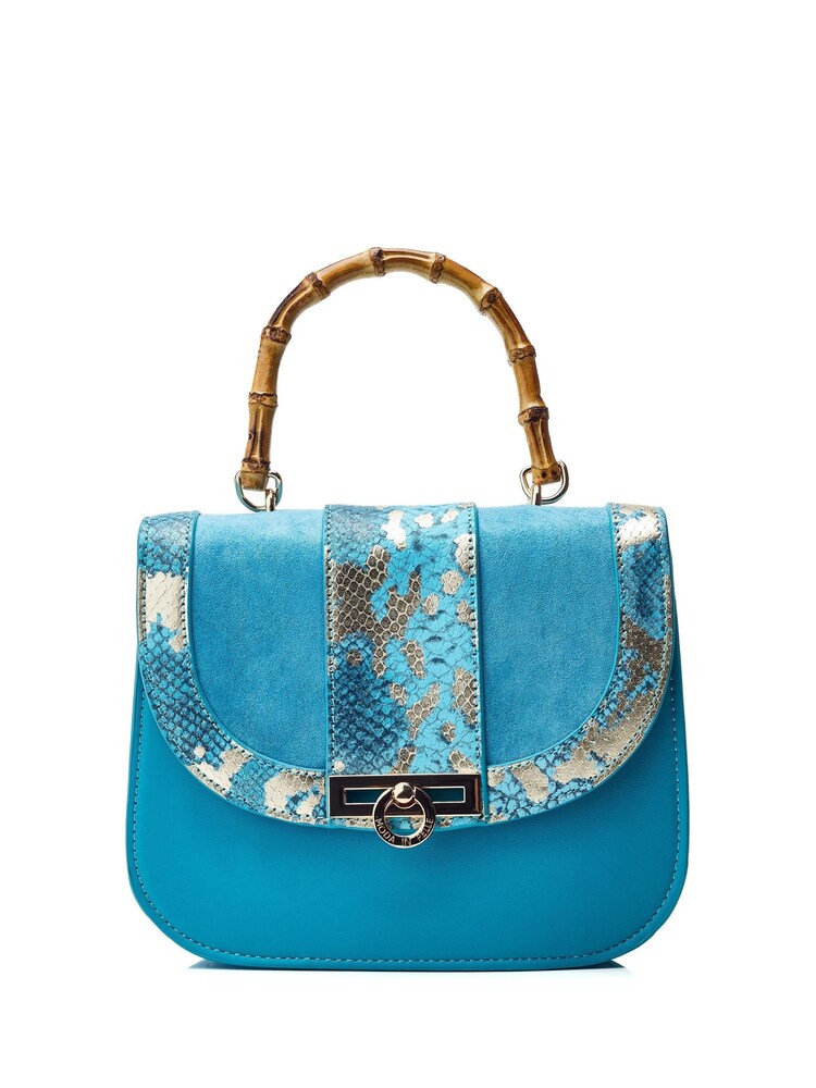 Moda in Pelle Tigerlily Bamboo Handle Shoulder Bag - Image 1 of 4 Moda in Pelle Tigerlily Bamboo Handle Shoulder Bag - Image 1 of 4