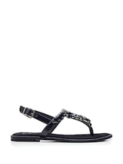 Moda in Pelle Tone Otalia Toe Post Jewel Trim Sandals - Image 1 of 4