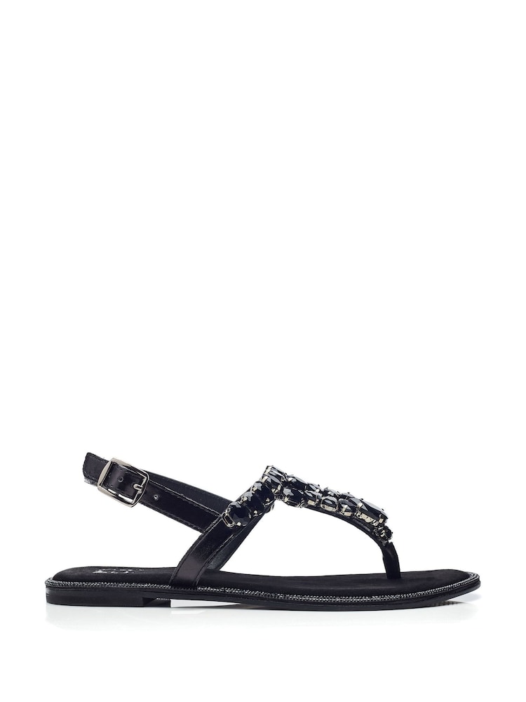 Moda in Pelle Tone Otalia Toe Post Jewel Trim Sandals - Image 1 of 4