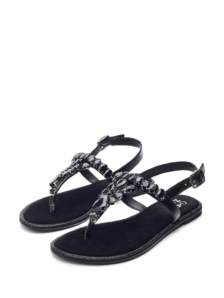Moda in Pelle Tone Otalia Toe Post Jewel Trim Sandals - Image 2 of 4