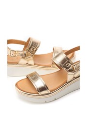 Moda in Pelle Tone Nelly Two Part Flexi Ring Hardware Wedge Sandals - Image 4 of 4