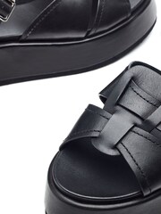 Moda in Pelle Black Pippaa Weave Vamp Flatform Wedges - Image 5 of 5