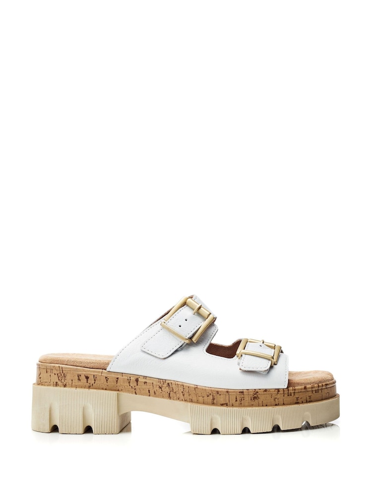 Moda in Pelle Octina Double Buckle Chunky  Mules - Image 1 of 4