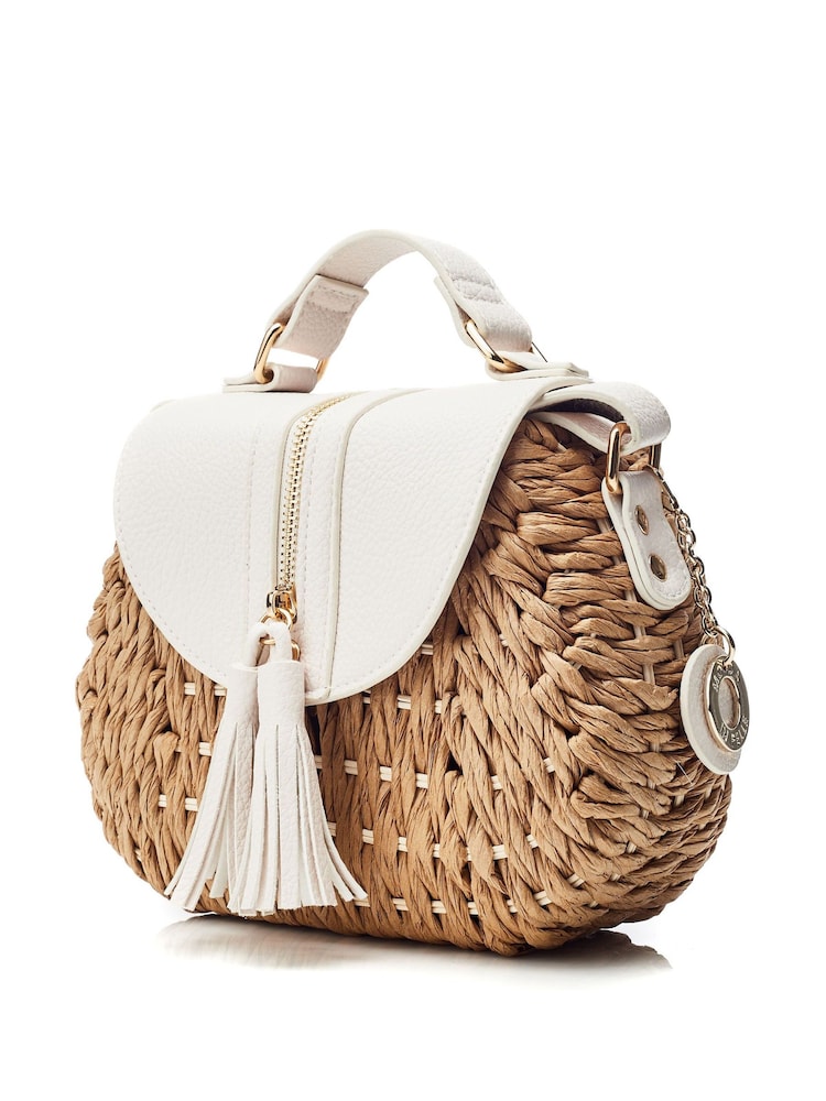 Moda in Pelle Ravello Basket Weave White Bag - Image 2 of 4 Moda in Pelle Ravello Basket Weave White Bag - Image 2 of 4
