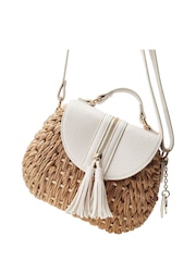 Moda in Pelle Ravello Basket Weave White Bag - Image 3 of 4