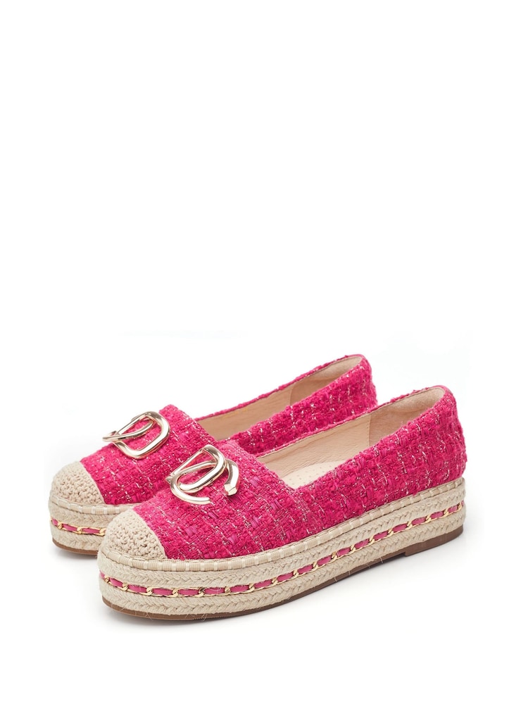 Moda in Pelle Folio Espadrille Woven Platform Shoes With Hardware - Image 2 of 3