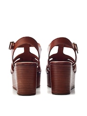 Moda in Pelle Quizette Woven T-Bar Stacked Wedges - Image 3 of 4