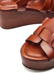 Moda in Pelle Quizette Woven T-Bar Stacked Wedges - Image 4 of 4