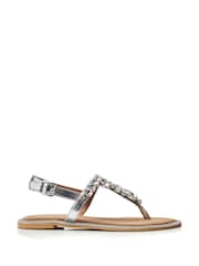 Moda in Pelle Tone Otalia Toe Post Jewel Trim Sandals - Image 1 of 4