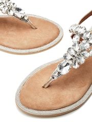 Moda in Pelle Tone Otalia Toe Post Jewel Trim Sandals - Image 4 of 4