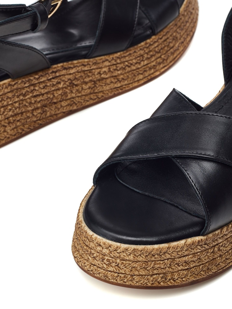 Negro - Moda in Pelle Pashyn Wedge Srappy Sandals - Imagen 4 de 4 Negro - Moda in Pelle Pashyn Wedge Srappy Sandals - Imagen 4 de 4