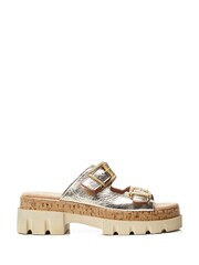 Moda in Pelle Octina Double Buckle Chunky  Mules - Image 1 of 4