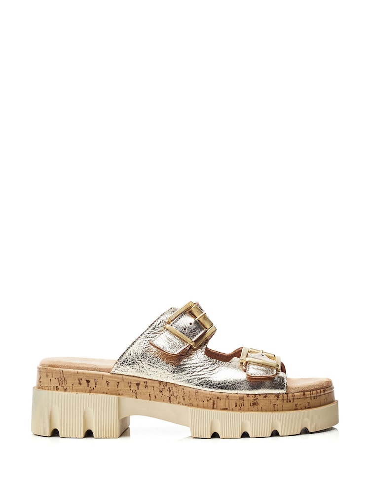 Moda in Pelle Octina Double Buckle Chunky  Mules - Image 1 of 4